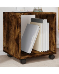 Armoire roulante chêne fumé 37x33x42,5 cm bois d'ingénierie | Mobilier & Déco