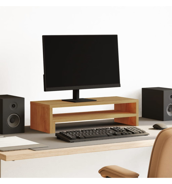 Support de moniteur chêne artisanal 54x22x15 cm bois ingénierie | Mobilier & Déco