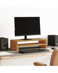 Support de moniteur chêne artisanal 54x22x15 cm bois ingénierie | Mobilier & Déco