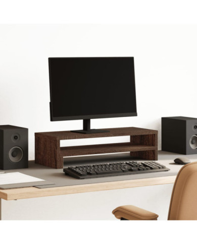 Support de moniteur chêne marron 54x22x15 cm bois d'ingénierie | Mobilier & Déco