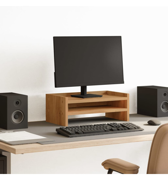 Support de moniteur chêne artisanal 42x24x16 cm bois ingénierie | Mobilier & Déco
