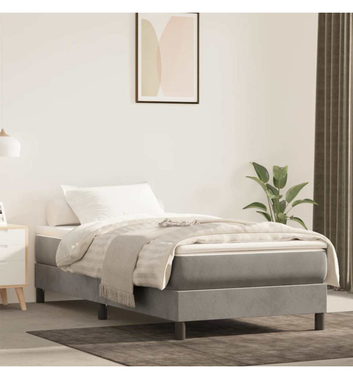 Matelas de lit à ressorts ensachés 100x220x20 cm velours | Mobilier & Déco