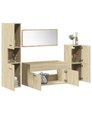 Ensemble de meubles de salle de bain 4 pcs chêne sonoma | Mobilier & Déco