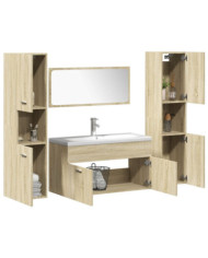 Ensemble de meubles de salle de bain 5 pcs chêne sonoma | Mobilier & Déco
