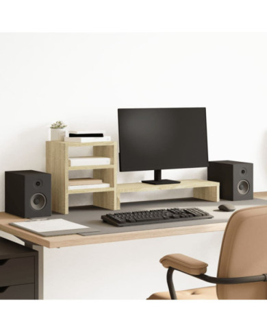 Support de moniteur et organisateur de bureau bois d'ingénierie | Mobilier & Déco