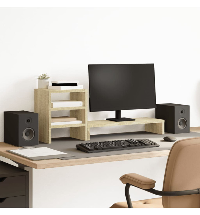 Support de moniteur et organisateur de bureau bois d'ingénierie | Mobilier & Déco