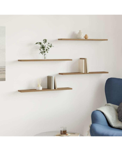 Panneau de bibliothèque 4 pcs chêne artisanal 60x10x1,5 cm | Mobilier & Déco