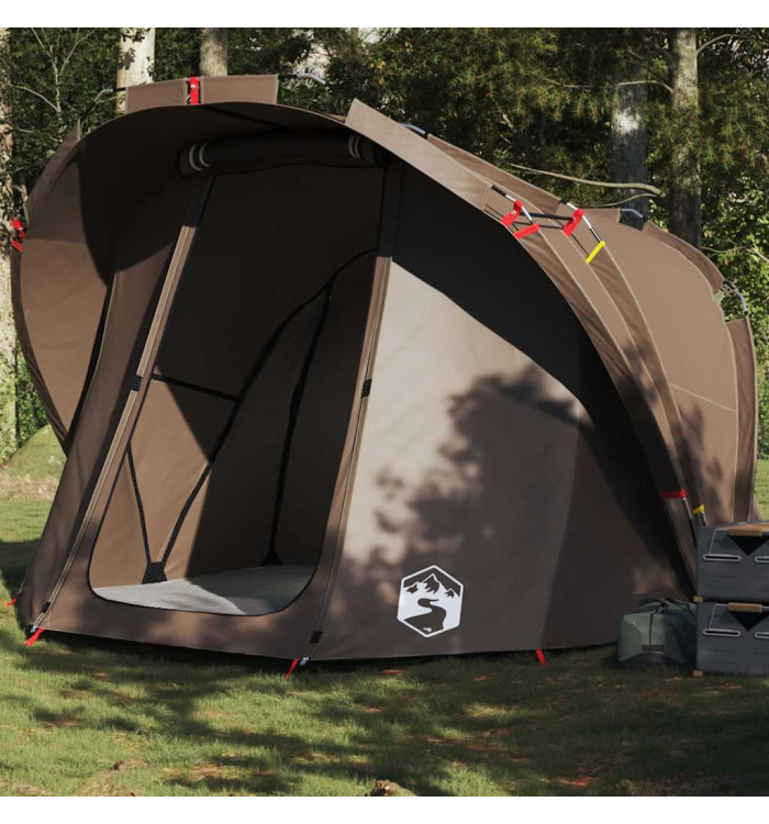 Tente de pêche 4 personnes marron imperméable | Mobilier & Déco