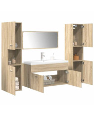 Ensemble de meubles de salle de bain 5 pcs chêne sonoma | Mobilier & Déco