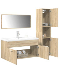 Ensemble de meubles de salle de bain 4 pcs chêne sonoma | Mobilier & Déco