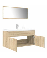 Ensemble de meubles de salle de bain 3 pcs chêne sonoma | Mobilier & Déco