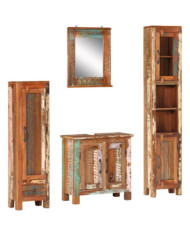 Ensemble de meubles de salle de bain 4 pcs bois massif récupéré | Mobilier & Déco