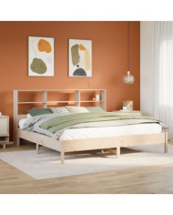 Lit bibliothèque sans matelas 180x200 cm bois massif de pin | Mobilier & Déco