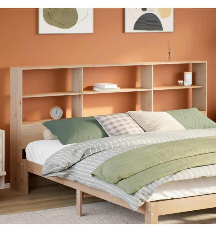 Tête de lit avec rangement 200 cm bois massif de pin | Mobilier & Déco
