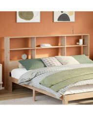 Tête de lit avec rangement 200 cm bois massif de pin | Mobilier & Déco