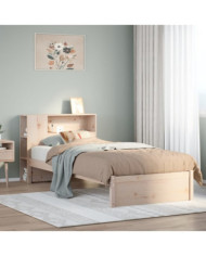 Lit bibliothèque sans matelas 90x190 cm bois de pin massif | Mobilier & Déco