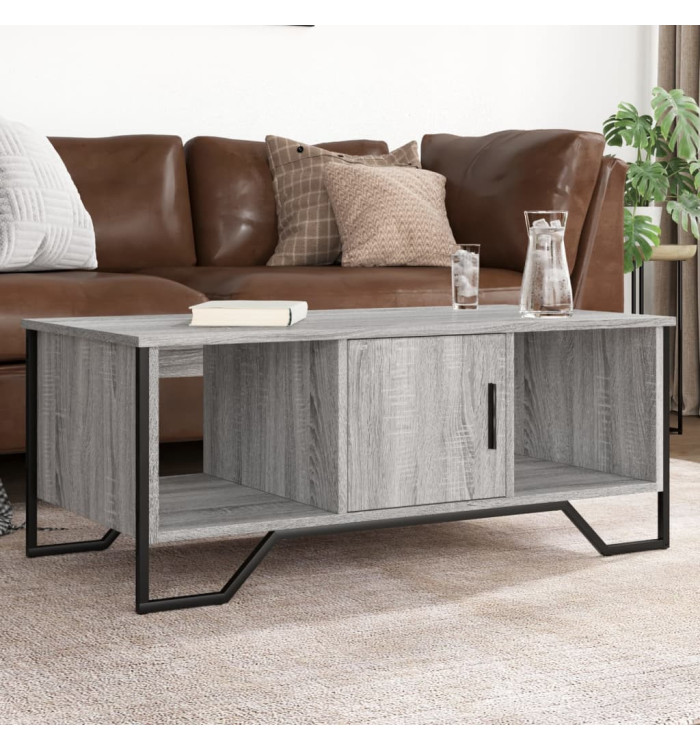 Table basse sonoma gris 100x51x40 cm bois d'ingénierie | Mobilier & Déco