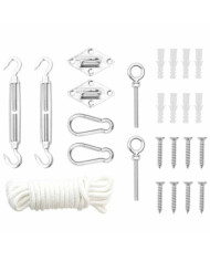 Jeu d'accessoires de voile d'ombrage 9 pcs Acier inoxydable | Mobilier & Déco
