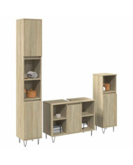 Ensemble de meubles de salle de bain 3 pcs chêne sonoma | Mobilier & Déco