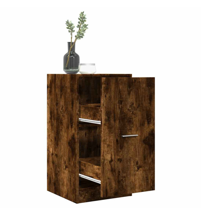 Armoire d'apothicaire chêne fumé 40x41x77,5cm bois d'ingénierie | Mobilier & Déco