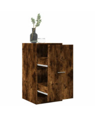 Armoire d'apothicaire chêne fumé 40x41x77,5cm bois d'ingénierie | Mobilier & Déco
