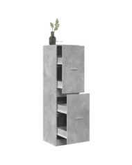 Armoire d'apothicaire gris béton 40x41x144,5 cm bois ingénierie | Mobilier & Déco