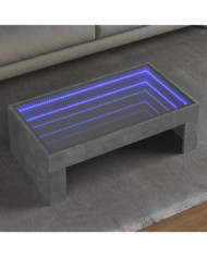 Table basse avec LED infini gris béton 90x50x30 cm | Mobilier & Déco