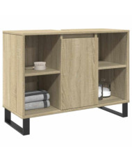 Armoire salle de bain chêne sonoma 80x33x60cm bois d'ingénierie | Mobilier & Déco