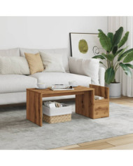 Table basse chêne artisanal 90x45x35 cm bois d'ingénierie | Mobilier & Déco
