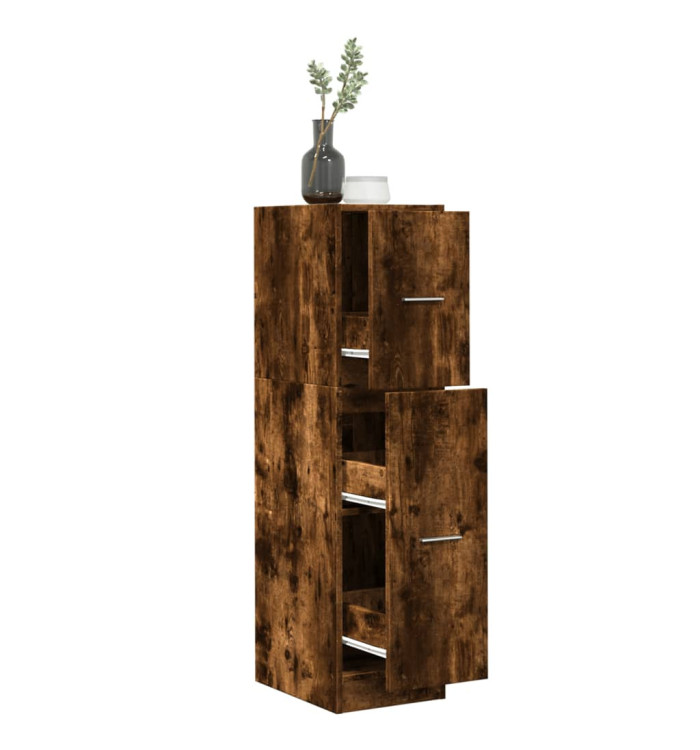 Armoire d'apothicaire chêne fumé 30x41x118 cm bois d'ingénierie | Mobilier & Déco