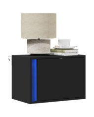 Tables de chevet murales avec lumières LED 2 pcs noir | Mobilier & Déco