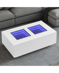 Table basse avec LED infini blanc 116x69x40 cm | Mobilier & Déco