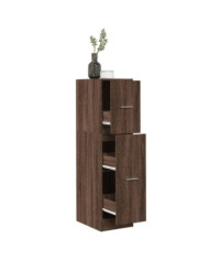 Armoire apothicaire chêne marron 30x41x118 cm bois d'ingénierie | Mobilier & Déco