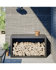 Portant de bois de chauffage anthracite 100x40x60 cm acier | Mobilier & Déco