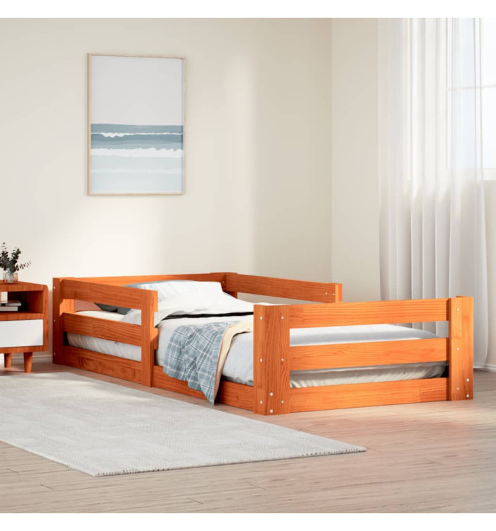 Cadre de lit sans matelas cire marron 90x190 cm bois pin massif | Mobilier & Déco
