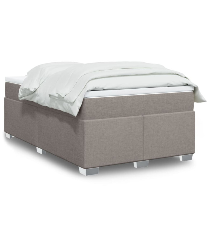 Sommier à lattes de lit avec matelas taupe 120x190 cm tissu | Mobilier & Déco