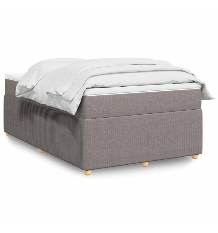 Sommier à lattes de lit avec matelas taupe 120x190 cm tissu | Mobilier & Déco