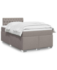 Sommier à lattes de lit avec matelas taupe 120x190 cm tissu | Mobilier & Déco