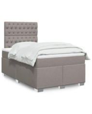 Sommier à lattes de lit avec matelas taupe 120x190 cm tissu | Mobilier & Déco