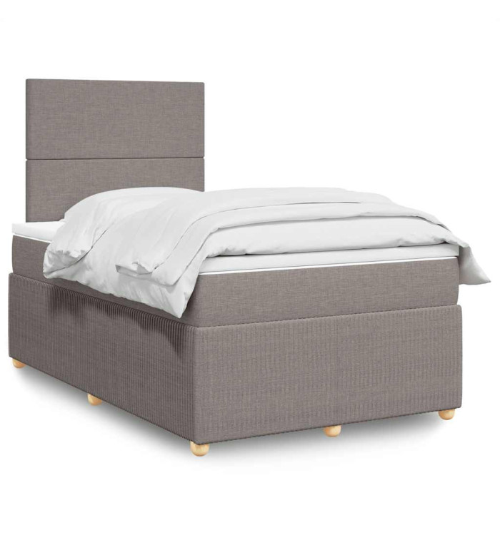 Sommier à lattes de lit avec matelas taupe 120x190 cm tissu | Mobilier & Déco