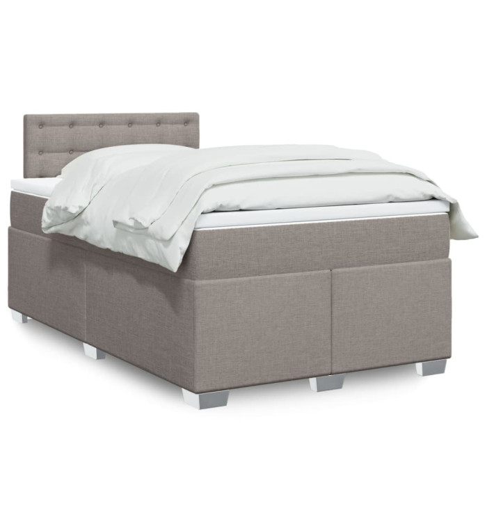 Sommier à lattes de lit avec matelas taupe 120x190 cm tissu | Mobilier & Déco