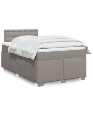 Sommier à lattes de lit avec matelas taupe 120x190 cm tissu | Mobilier & Déco