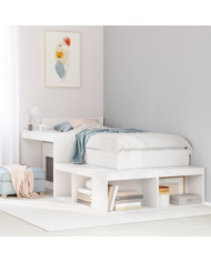 Cadre de lit sans matelas blanc 80x200 cm bois massif de pin | Mobilier & Déco