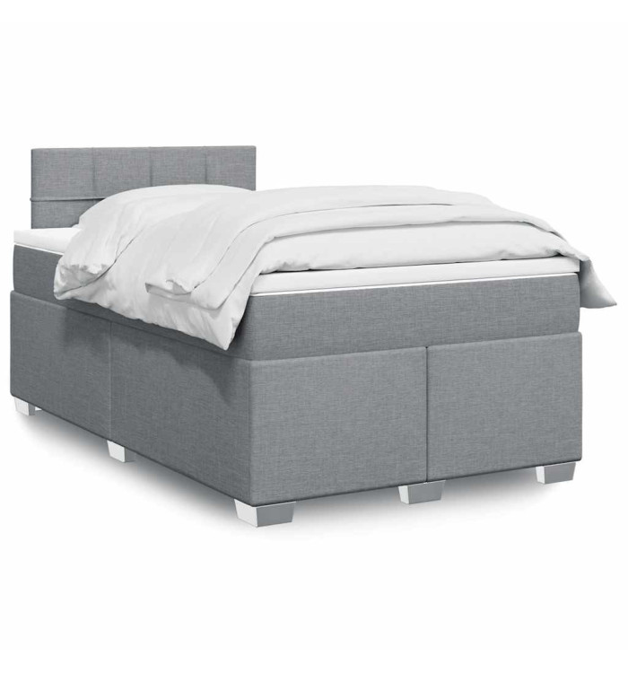 Sommier à lattes de lit et matelas gris clair 120x190 cm tissu | Mobilier & Déco
