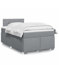 Sommier à lattes de lit et matelas gris clair 120x190 cm tissu | Mobilier & Déco