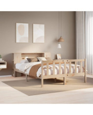 Lit bibliothèque sans matelas 120x190 cm bois de pin massif | Mobilier & Déco