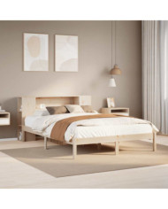 Lit bibliothèque sans matelas 120x200 cm bois de pin massif | Mobilier & Déco