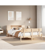 Lit bibliothèque sans matelas 120x200 cm bois de pin massif | Mobilier & Déco