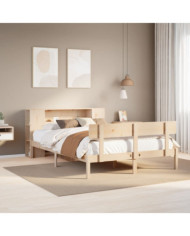 Lit bibliothèque sans matelas 120x190 cm bois de pin massif | Mobilier & Déco