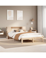 Lit bibliothèque sans matelas 120x200 cm bois de pin massif | Mobilier & Déco